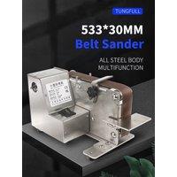 Mini Belt Sander Sharpener Electric Polishing Machine Desktop Sanding Belt Sander Variable Speed Fixed Angle Sharpening Machine
