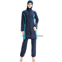 Burkini Large Muslim Swimwear 2023 Fashion Swimming Suit For Women Dresses Hijabs Modest Swimsuit Islamic Clothing Sets 3 Pieces