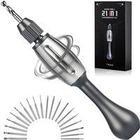 21in1 Screwdriver/DrillDIY Tool: anti-slip handle S2 bits magnetic quick change dual bearings Drills jewelry resin wood plastic