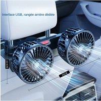 Car Fan 3-speed Car Seat Back Cooling Fan USB Charge Dual Head Fan 360 Degree Rotation Neck Cooler for Summer Car Accessories