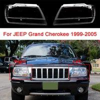 For Jeep Grand Cherokee 1999-2005 Lampshade Headlamp Cover Transparent Glass Lamp Shell Mask Front Headlight Shade Plexiglass