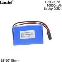 3.7V Polymer lithium battery pack 706090 2P 10000mAh For medical equipment lamp positioner with SM plug and DC charger