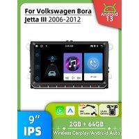Car Radio 9" Stereo 2Din Android Multimedia for VW Volkswagen Bora Jetta 3 III 2006-2012 Head Unit Wireless Carplay Android Auto