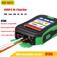 OTDR AUA-16U/A Active Fiber Live Test 1550nm 20dB 80KM Fiber Reflectometer Otdr Touch Screen OPM VFL OLS LED Tester SC UPC/APC