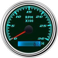 High Precision 85mm 0-3000RPM Tachometers Rev Counters with Hourmeters & 7 Kinds Backlight for Modified Car Yacht Motorcycle
