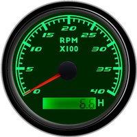 0-4000RPM Instrument Panel Tachometers 85mm Revolution Meters with 7 Kinds Backlight for Car Boat Truck Yacht Vessel Engine