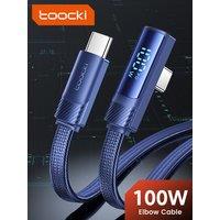 Toocki PD100W USB Type C To USB C Cable 90 Degree For iphone 16 15 Pro iPad Xiaomi Samsung Huawei Fast Charging Gaming Cable