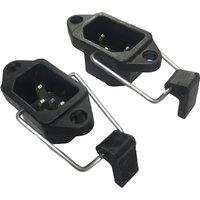 1PCS Black IEC320 C14 Male buckle to prevent wire from falling off Anti Stripping AC Power Socket with locking buckle 10A 250V