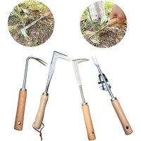 Wood Handle Garden Weeder Tool Weed Removal Hand Tools Herbicide Weeds Remover Supplies Products Gardening Accessories Utensils