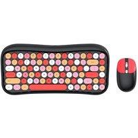 TF66 Wireless Keyboard and Mouse Kit Computer Game Bluetooth Keyboard Laptop Office Accessories USB Mouse 2.4G Laser Roller Pink