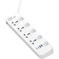 LDNIO Universal Outlet Power Strip EU/UK/US Plug 2M Extension Cable Electrical 4 Switch Socket Type C USB Ports Charger Adapter