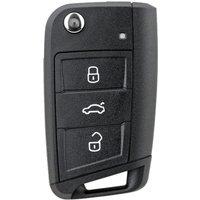 OHMSEN Car Remote Flip Key Fob Case 3 Button Shell For VW MQB Golf VII MK7 Skoda Octavia A7 Seat Leon Altea