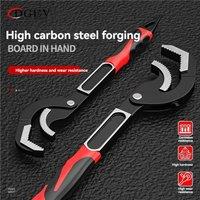 DGEV Wrench High Carbon Steel Multi Functional Adjustable Self Locking Ratchet Open End Wrench Manual Repair Tool