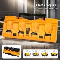 3A Fast Charger Lithium Battery 4-Port Intelligent Charger Power Tool Charger Compatible for Dewalt 10.8V-20V Battery