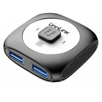 Unnlink USB 3.0 Switch Selector 5Gbps 2 In 1 Out for PC + Macbook to Mouse Keyboard Printer, Android Auto + Apple Carplay