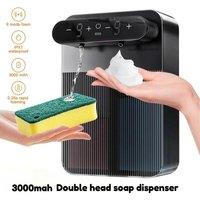 3000mAh Automatic Foam and Gel Soap Dispenser Wall Mounted Smart Display Touchless Sensor Foam Dispensers Hand Washer Bathroom