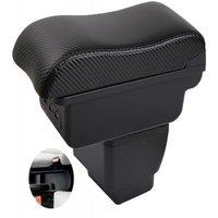 Mazda 2 Demio Armrest box central console storage case driver elbow support carbon fibre