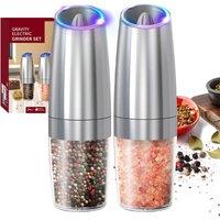 Gravity Sensing Electric Salt and Pepper Grinder Adjustable Coarseness Battery Powered Automatic Spice Grinders Kitchen Tools