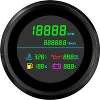 6 In 1 Instrument 85mm Digital 0-19999RPM Tachometers Fuel Gauges Hourmeters Voltmeters Water Temp Gauges Oil Pressure Meters