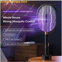 2025 Upgraded 3000V Electric Mosquito Racket With Purple Killer Lamp TYPE-C Rechargeable Bug Zappers Fly Swatter