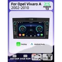 Autoradio Head Unit 2 Din Android Radio for Opel Vivaro A 2002-2010 Carplay Android Auto 7" Screen Car Multimedia GPS Navigation