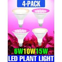 4 Packs LED Grow Light Bulb E27/E26 Full Spectrum Plant Lamp Indoor Potted Succulent Flower Hydroponic Cultivation Fill Lighting
