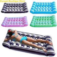 Inflatable Water Sleeping Bed PVC Floating Lounger Air Mattress Foldable Swimming Pool Air Mattress Outdoor Swimming Toys
