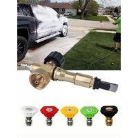 High Pressure Car Wash, Garden hose sprayer Water Gun Aluminum Core Quick Insertion 5 Color Fan Shaped Nozzle Union Nozzle Car W