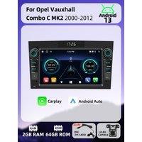 Autoradio Head Unit 2 Din Android Radio for Opel Vauxhall Combo C MK2 2000-2012 Carplay Android Auto 7" Car Multimedia GPS WIFI