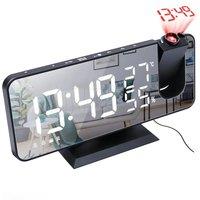 Radio LED Digital Smart Alarm Clock Watch Table Electronic Desktop Clocks USB Wake Up Clock with 180 Time Projector
