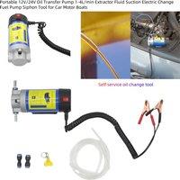 Oil Transfer Pump 1-4L/min Extractor Fluid Suction Electric Change Fuel Pump Siphon Convenient Tool for 12V/24V Car Motor Boat