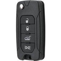 OHMSEN 4 Buttons Flip Car Key Case for Jeep Renegade Wrangler 2014 - 2021 Remote Fob Shell