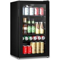 COMFEE' 93L Under Counter Beer and Drinks Fridge with 3 Shelves, Reversible Door 2C to 15C 6-level Cooling Function, LED Light