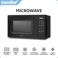 COMFEE' 700w 20 Litre Digital Microwave Oven with 6 Cooking Presets, Express Cook, 11 Power Levels, Defrost, and Memory Function