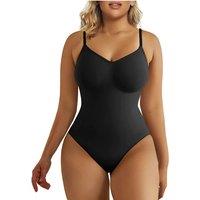 V Neck Spaghetti Strap Bodysuits Compression Body Suits Open Crotch Shapewear Slimming Body Shaper Smooth Out Bodysuit Shaper