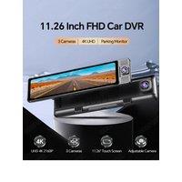 11.26" IPS Car Rearview Mirror 3 Cameras 2K Wifi 1080P DVR Dash Cam GPS Logger ADAS Dash Cam Video Recorder 180 Degree Lens
