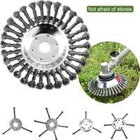 Rotary Weeding Wire Brush Wire Wheel Lawn Trimmer Heads Moss Rust Removal Mower Wire Trimmer 6" 7" 8" Replacement Heads