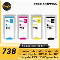 Compatible for 738XL Color Inkjet Ink Cartridge for HP738 for HP DesignJet T950 T850 Pigment Ink
