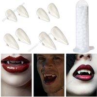 Halloween Vampire Fangs Fake Teeth with Teeth Glue Vampire Dentures Prop Vampire Teeth Cosplay Props for Party Costume DIY