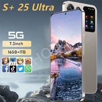New Cellphones S+ 25 Ultra Original 7.3HD Smartphone 4G 5G Dual Sim Cell Phone 7800mAh Android 14 Global Version Mobile Phones