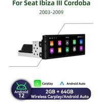 1 Din Android Radio for Seat Ibiza 3 III Cordoba 2003-2009 Carplay Autoradio Android Auto Stereo Car Multimedia Head Unit GPS