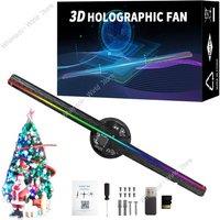 Holographic Christmas Projector LED Fan Projector Hologram Fan Holographic Christmas Tree with Remote/WiFi 3D Hologram HD