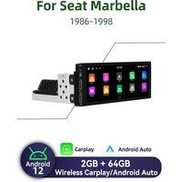 1 Din Android Radio for Seat Marbella 1986-1998 Carplay Autoradio Android Auto Stereo Car Multimedia Head Unit GPS