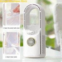 Desk Fan Bladeless With Air Humidifier 1-6 Hours Timing Summer Portable Air Conditioner Strong Wind Cooler for Bedroom Office