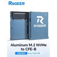 RAGEER 2230 M.2 NVMe SSD to CFExpress Type-B Aluminum Adapter CFexpress Expansion Card For CANON R3/R5C and NIKON Z6/Z7/Z8/Z9/D6