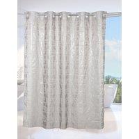 3D HEAVY Gray PEVA NO HOOKS SHOWER CURTAIN