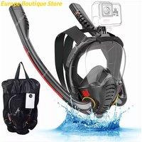 Snorkeling Mask Double Tube Silicone Full Dry Diving Mask Adult Swimming Mask Diving Goggles Self Contained Underwater Breathing
