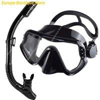 Dry Snorkel Set Diving Mask For Adults Tempered Glass Professional Panoramic Snorkeling Gear Swimming Training Snorkel Kit