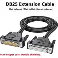 Pure Copper DB25 Extension Cable Male To Male To Female 25-pin Cable Parallel Port Cable Serial Computer Printer Data Cable