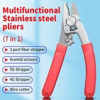 COMPTYCO 7 in 1 Optical Fiber Cable Stripping Pliers K7 Multifunctional Stainless Steel Fiber Stripper FTTH Wire Stripper Tool